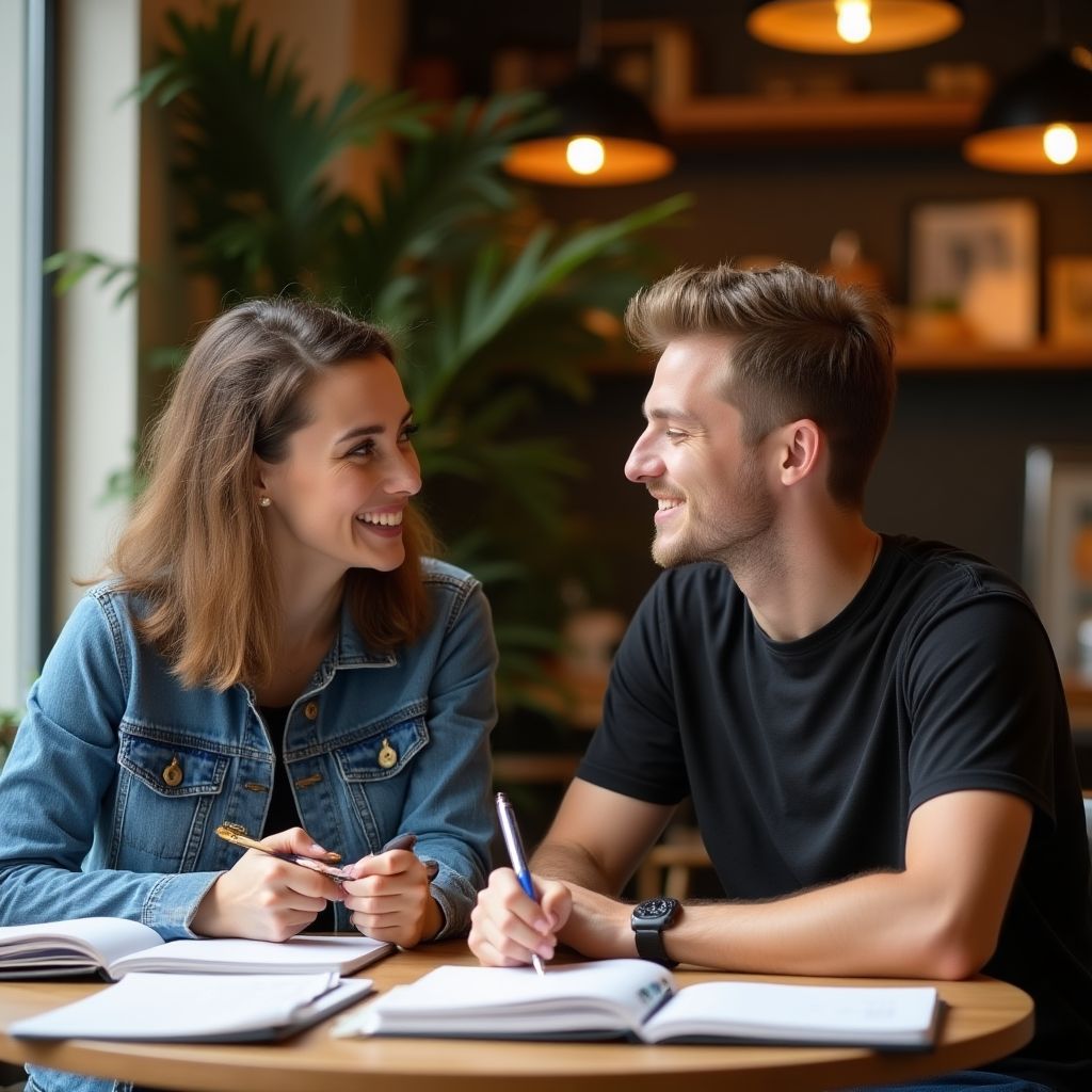 Founders of AussieSlang in Melbourne cafe