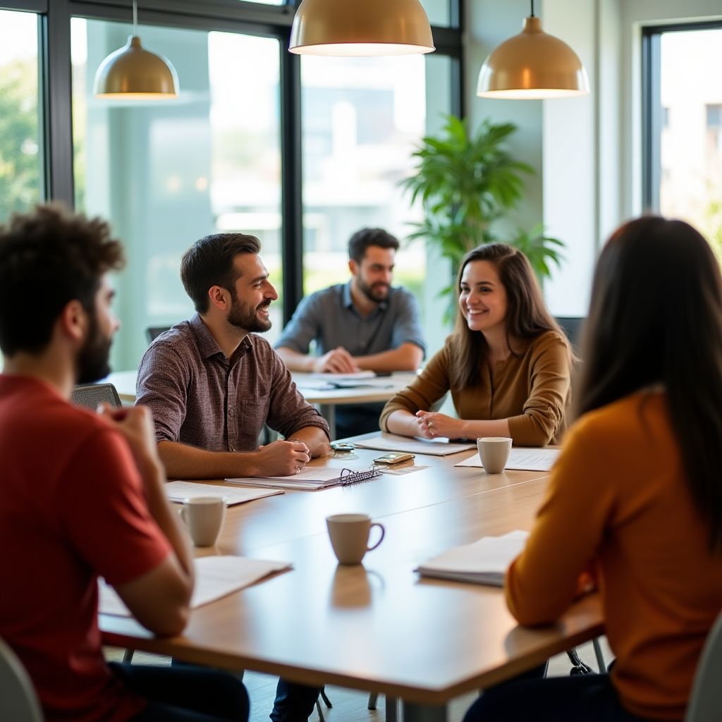 Diverse group learning Australian slang together