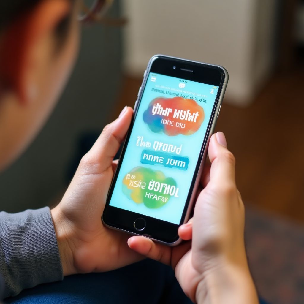 Students using AussieSlang mobile app