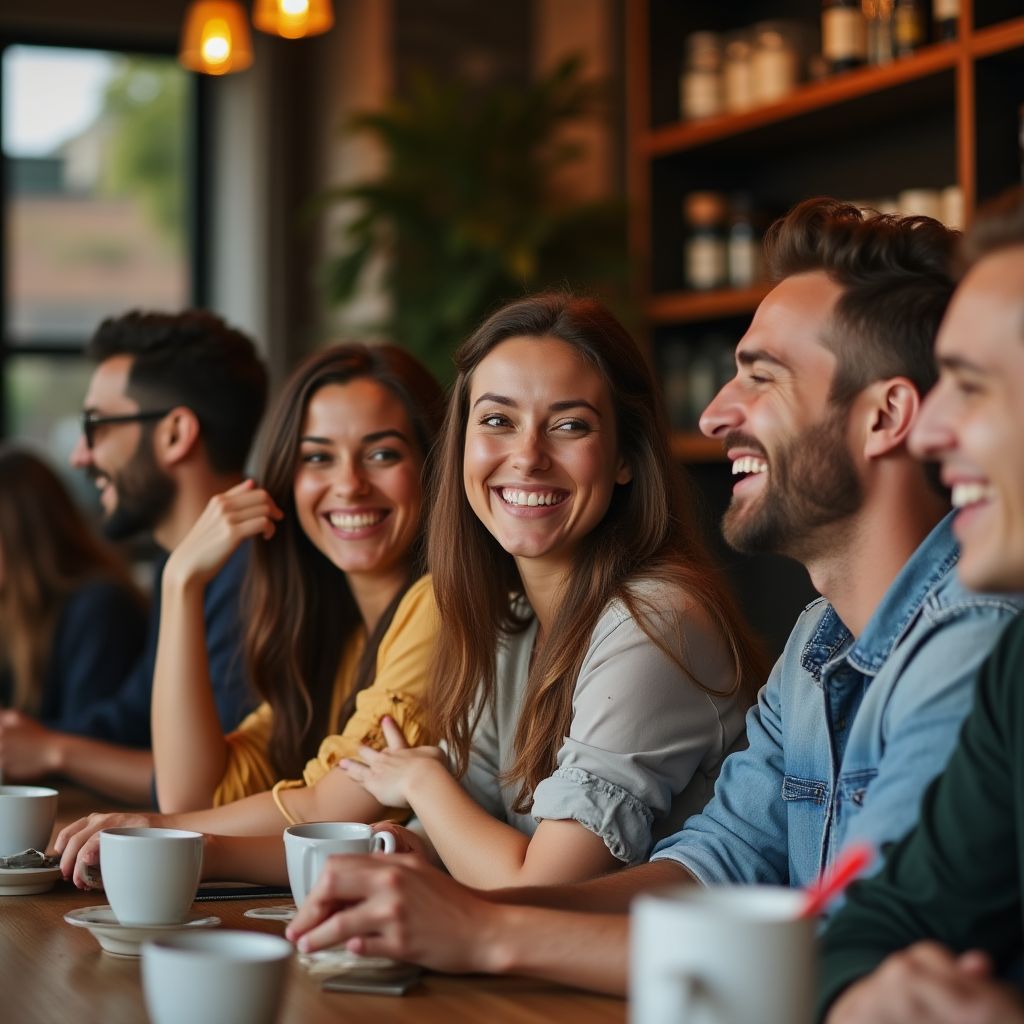 Group of diverse people learning Australian slang expressions